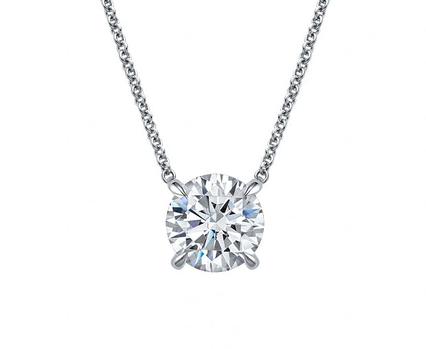 Round Cut Lab Grown Diamond Pendant 1ct.tw