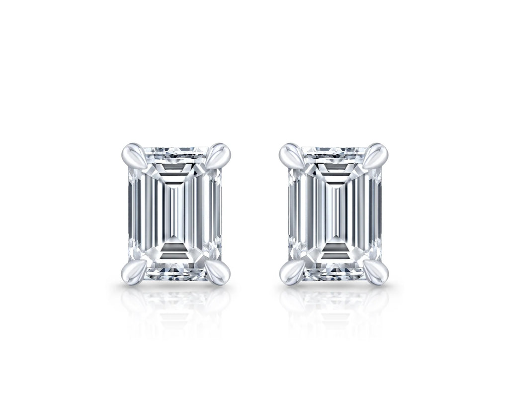 1.1 ct Emerald Cut Lab Grown Diamond Stud Earrings
