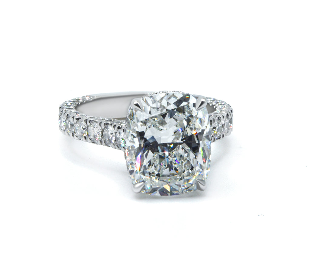 Unforgettable Sparkle: Three Row Pave Cushion Lab-Grown Diamond Ring