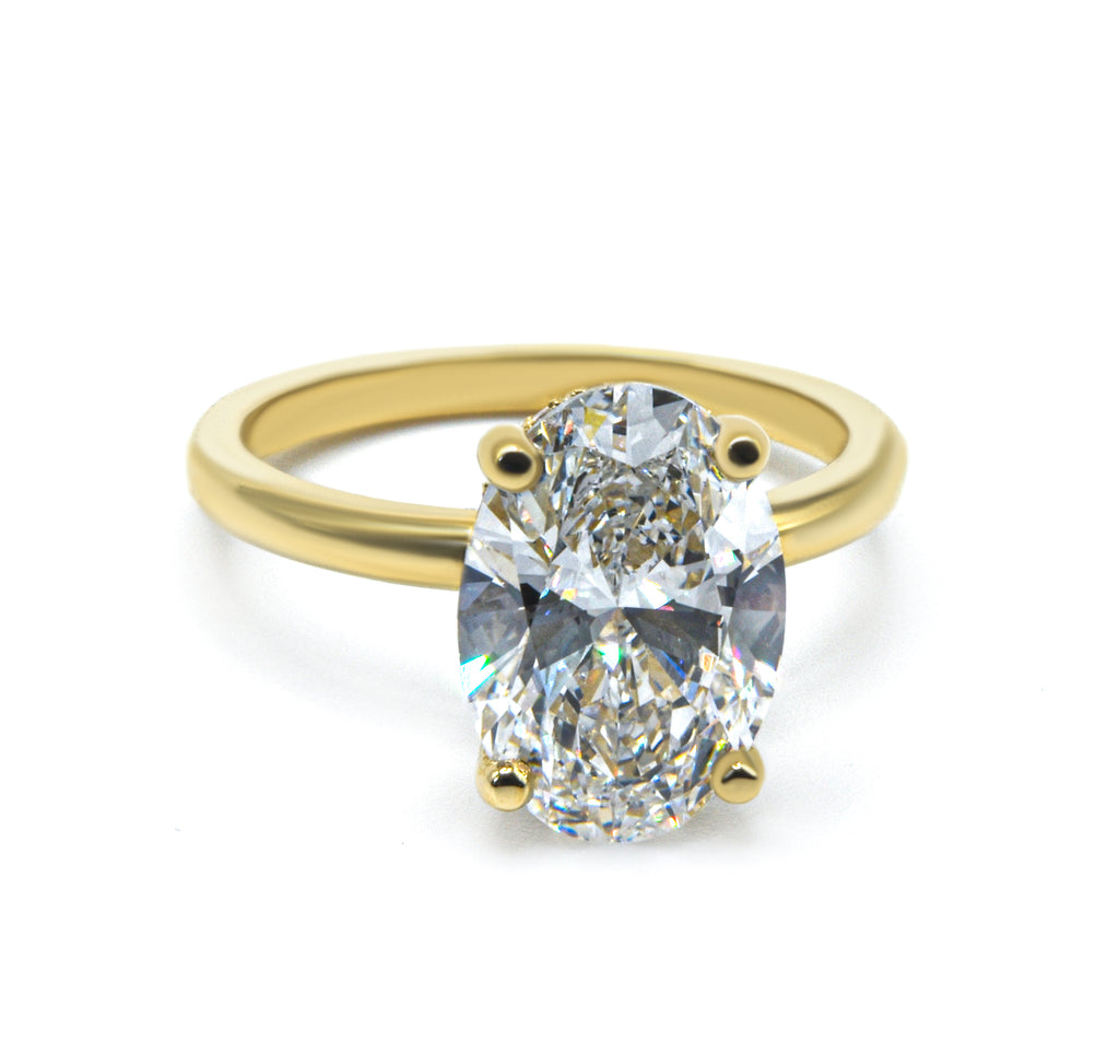 Exquisite Oval Cut Diamond Ring with Delicate Pave Accents