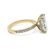 Perfect Hidden Halo Radiant Cut, French Cut Pavé sides, 2.00+ ct, D-E/VS
