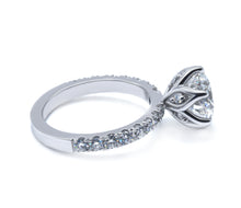 Round Cut Diamond Engagement Ring with Unique Petal Setting 2.00+ ct D-E/VS