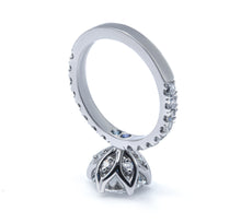 Round Cut Diamond Engagement Ring with Unique Petal Setting 2.00+ ct D-E/VS