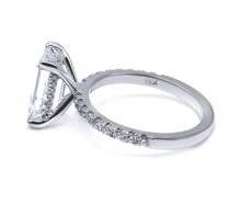 Emerald Cut Diamond French Cut Pave Engagement Ring 2.00+ D-E/VS