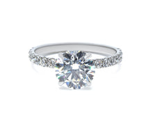 2.63ct tw Round Lab-Grown Diamond Engagement Ring with Pave Band