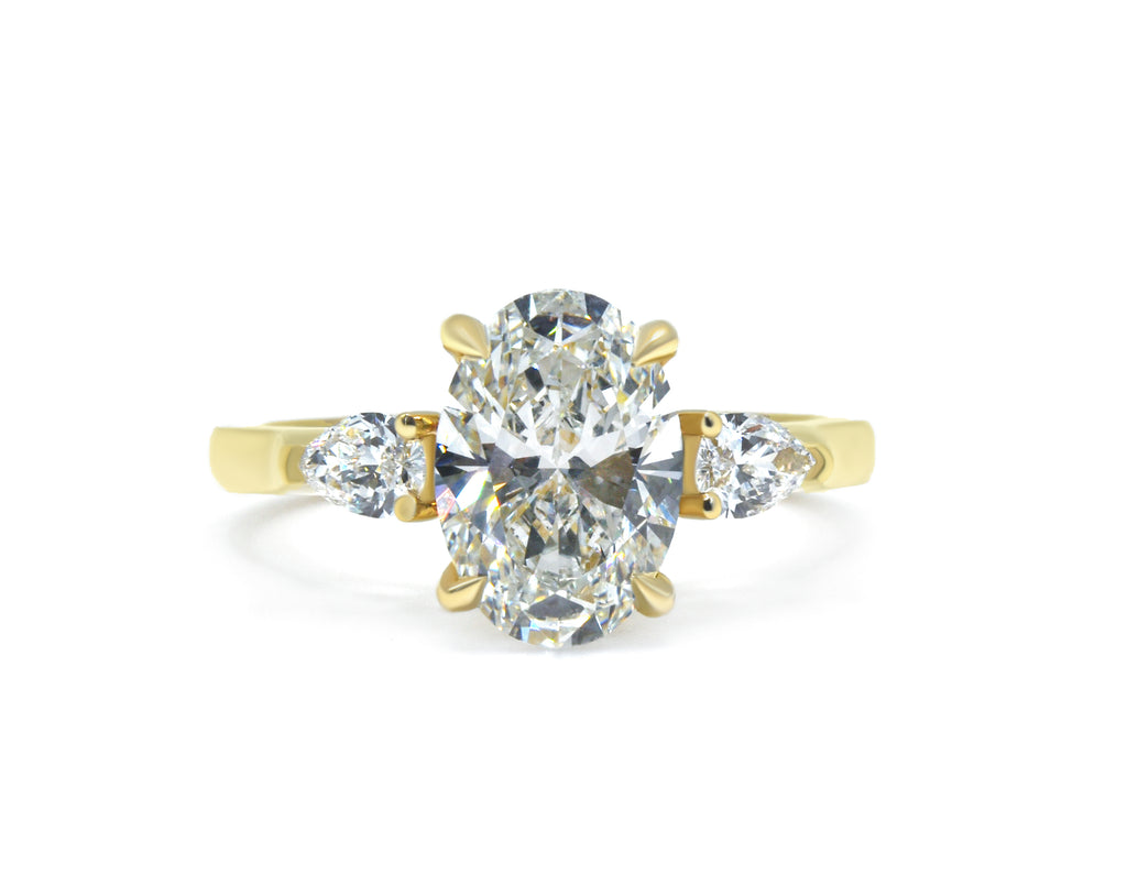 Classic Three-Stone Oval Lab-Grown Diamond Engagement Ring