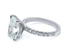 Perfect Hidden Halo Radiant Cut, French Cut Pavé sides, 2.00+ ct, D-E/VS