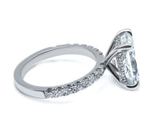 Perfect Hidden Halo Radiant Cut, French Cut Pavé sides, 2.00+ ct, D-E/VS