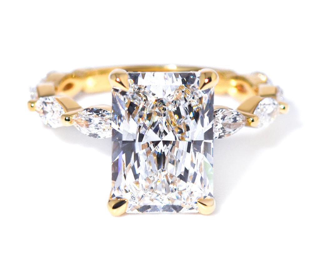 Radiant Cut Diamond With Unique Side Diamonds