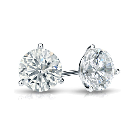 Martini 3 Prong: 1.80 Carat E-F Color, VS Clarity Lab-Grown Diamond Earrings - Timeless Brilliance Redefined