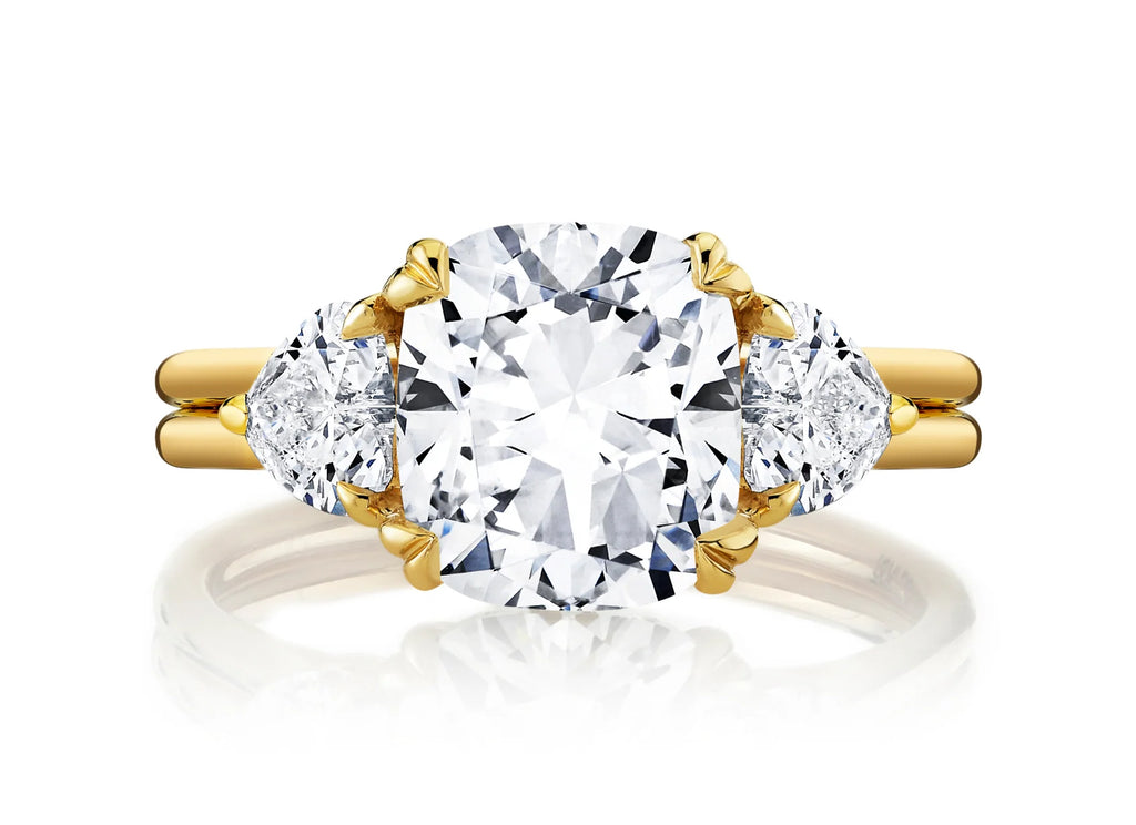 Cushion Three Stone Diamond Engagement Ring