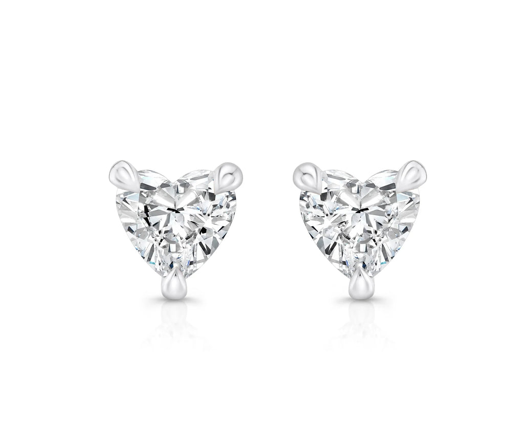 1.1 ct Heart Shape cut Lab Grown Diamond Stud Earrings