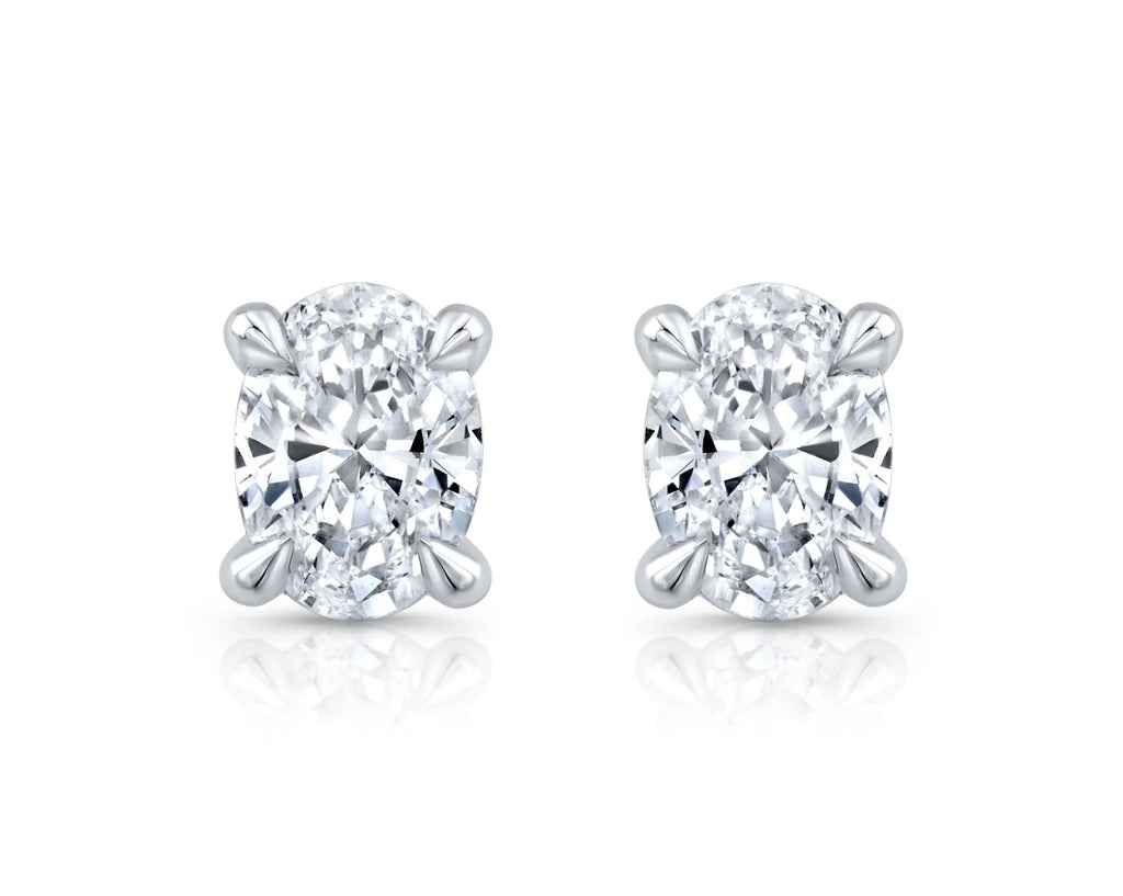 1.0 carat Oval Cut Lab Grown Diamond Stud Earrings