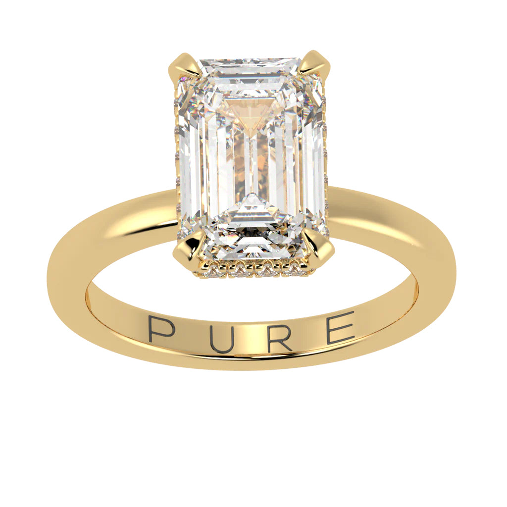 Emerald Cut Diamond Cut With Underside Diamonds