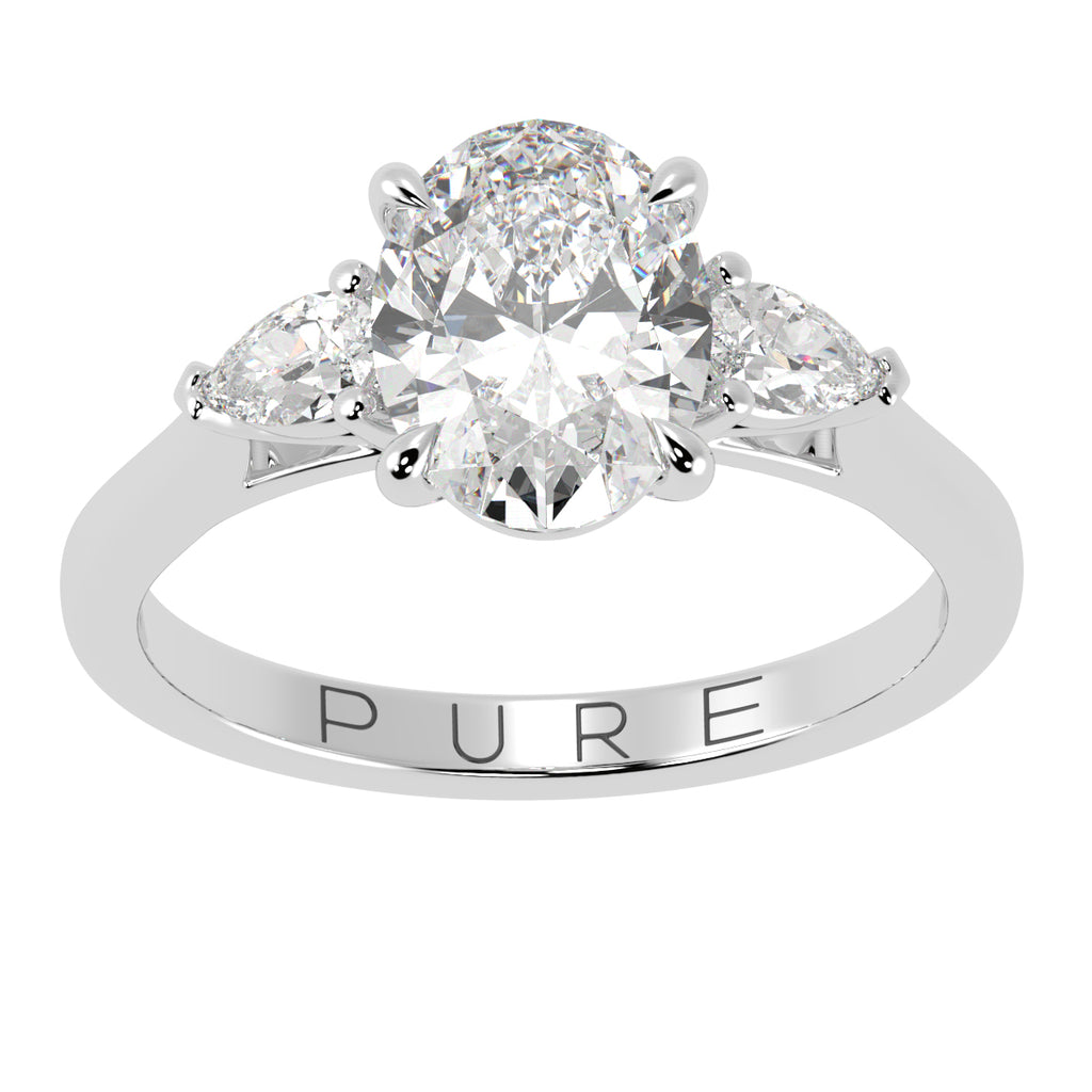 Oval Cut Diamond Three Stone Engagement Ring