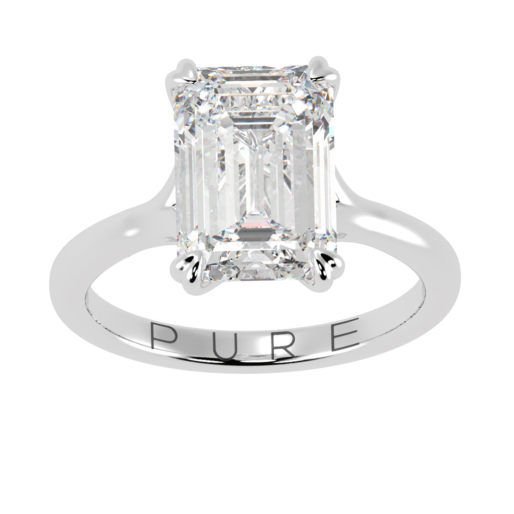 Emerald Cut Diamond Solitaire Engagement Ring
