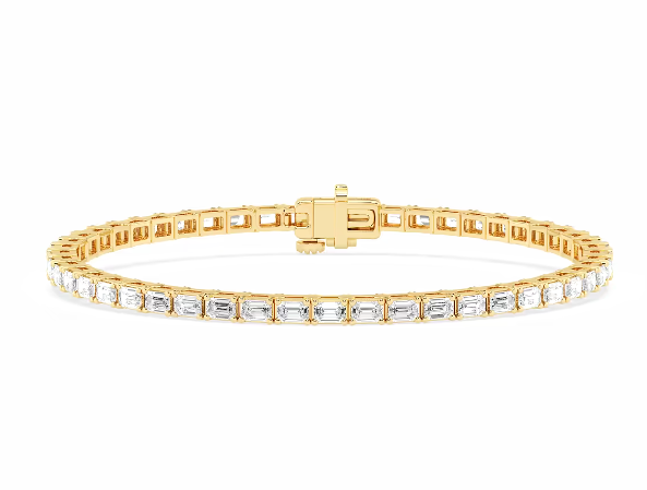 Emerald Cut Lab Grown Diamond Tennis Bracelet 10.00 ct