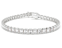 Emerald Cut Bezel Set Lab Grown Diamond Tennis Bracelet 5.75 cttw