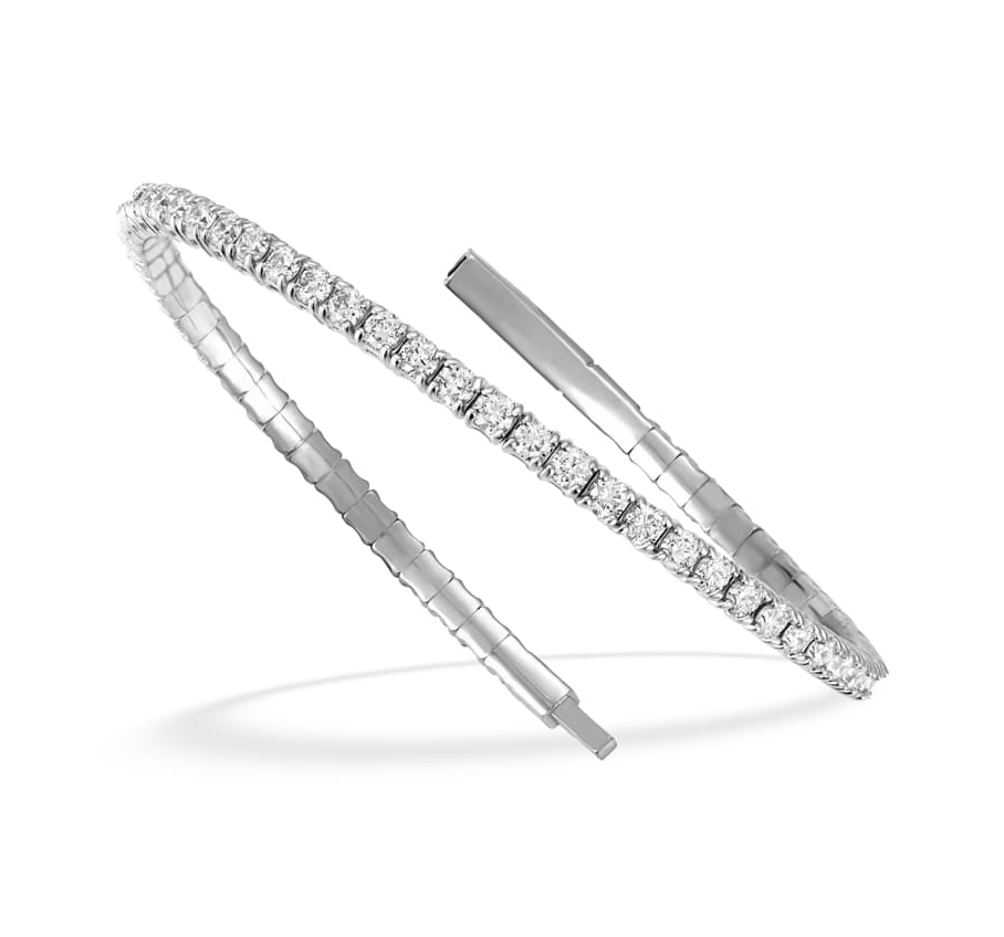 Round cut Lab Grown Diamond Flexible Bangle 6.00 ct