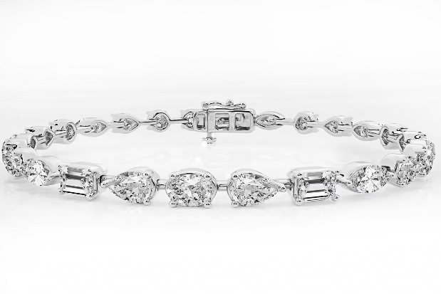 Multi-Shape Lab Grown Diamond Tennis Bracelet 10.00 cttw