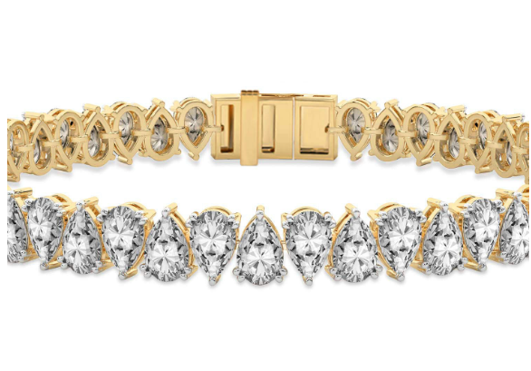 Tennis Bracelet Pear Shape Lab Grown Diamonds 10.00 cttw