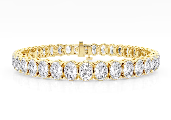 Oval Cut Lab Grown Diamond Tennis Bracelet 26.5 ctw