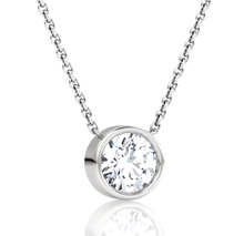 Round Bezel Lab Grown Diamond Pendant 1.00 CT
