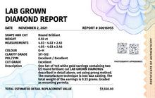 0.50 + carat Ideal Cut Lab Grown Diamond Stud Earrings