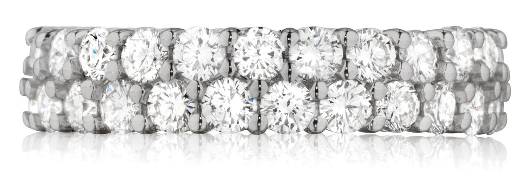 Double row diamond wedding band