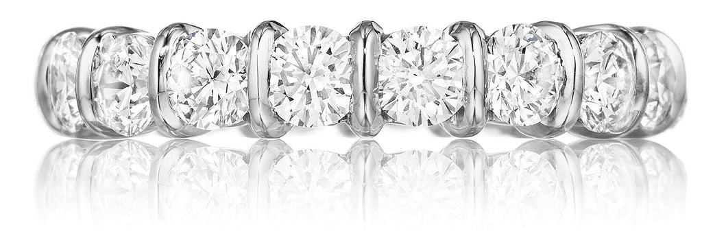 Classic round diamond bar set wedding band
