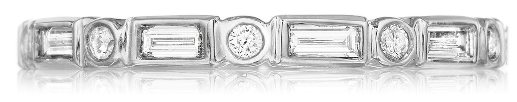 Bezel set stackable wedding ring