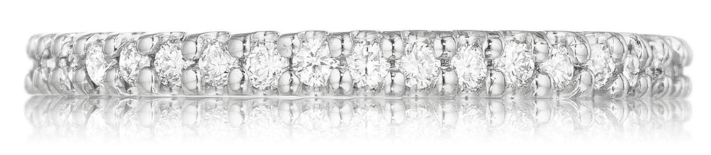 Classic one row round diamond stacking band