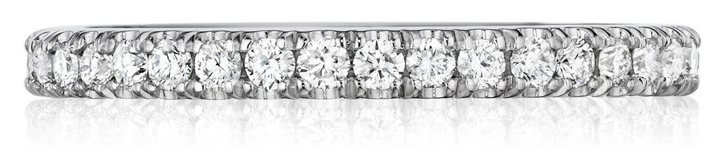 Classic one row round diamond stacking band