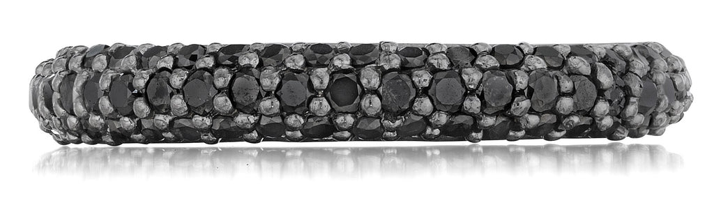 3.25mm shared prong black diamond band