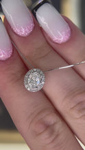 Perfect Oval Lab Grown Diamond Pendant Halo 0.75 carat.