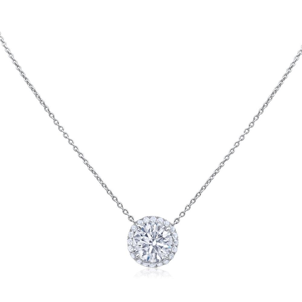 Bespoke Halo Diamond Pendant Necklace
