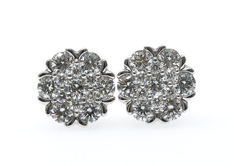 1.5 + carat Ideal Cut Lab Grown Diamond Earrings