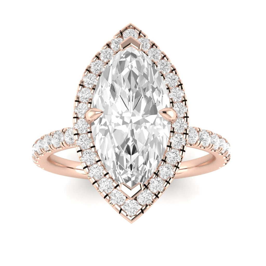 Marquise Rose Gold Halo