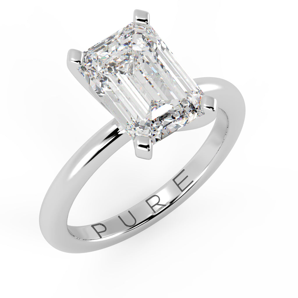 Emerald Cut Diamond Solitaire Engagement Ring