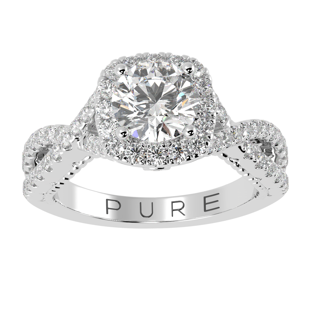 Twisted Sides Best Ever Halo Round Ring