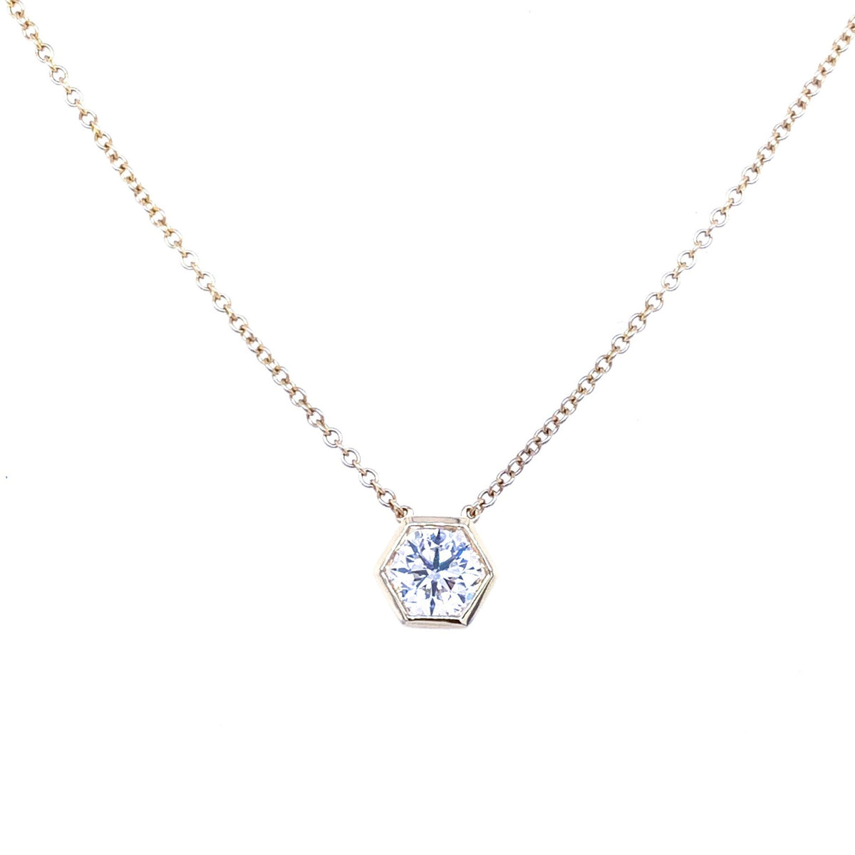Harmony Balance Hexagon Diamond Pendant
