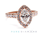 Marquise Rose Gold Halo