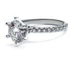 Six Prong Solitaire Ring French Cut Pavè