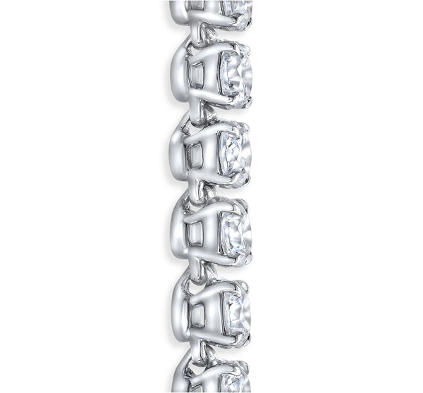 Tennis Diamonds Necklace 14K White Gold - EF VS2 10.82 CTW