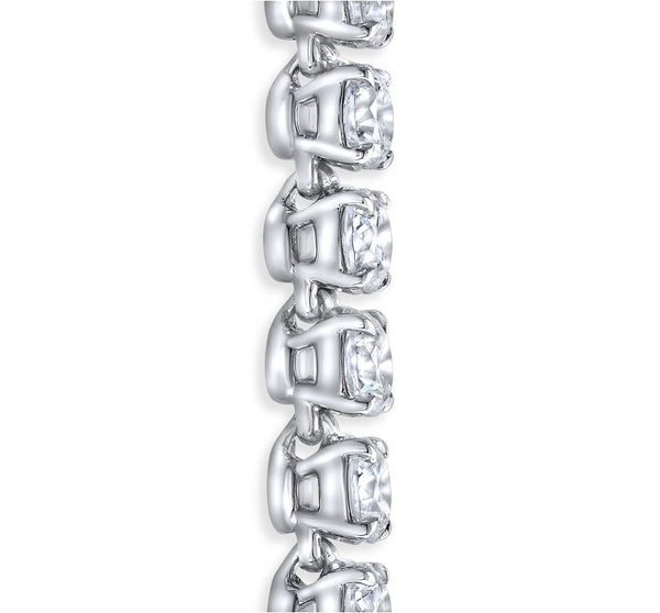 Tennis Diamonds Necklace 14K White Gold - EF VS2 12.87 CTW