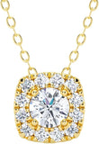 Soft Square Round Lab Grown Diamond Pendant Halo 1.00 carat.