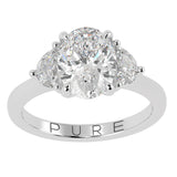 Timeless Elegance: Oval Cut Diamond Ring with Half Moon Side Stones