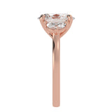 Timeless Elegance: Oval Cut Diamond Ring with Half Moon Side Stones