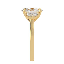 Timeless Elegance: Oval Cut Diamond Ring with Half Moon Side Stones