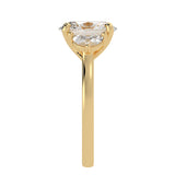 Timeless Elegance: Oval Cut Diamond Ring with Half Moon Side Stones